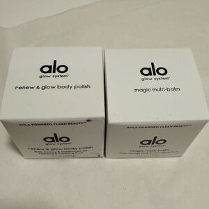 Alo Renew & glow body polish and magic multi balm